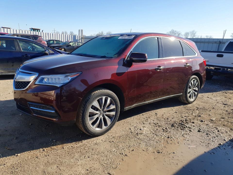 46451986 :رقم المزاد ، 5FRYD4H40GB007692 vin ، 2016 Acura Mdx مزاد بيع