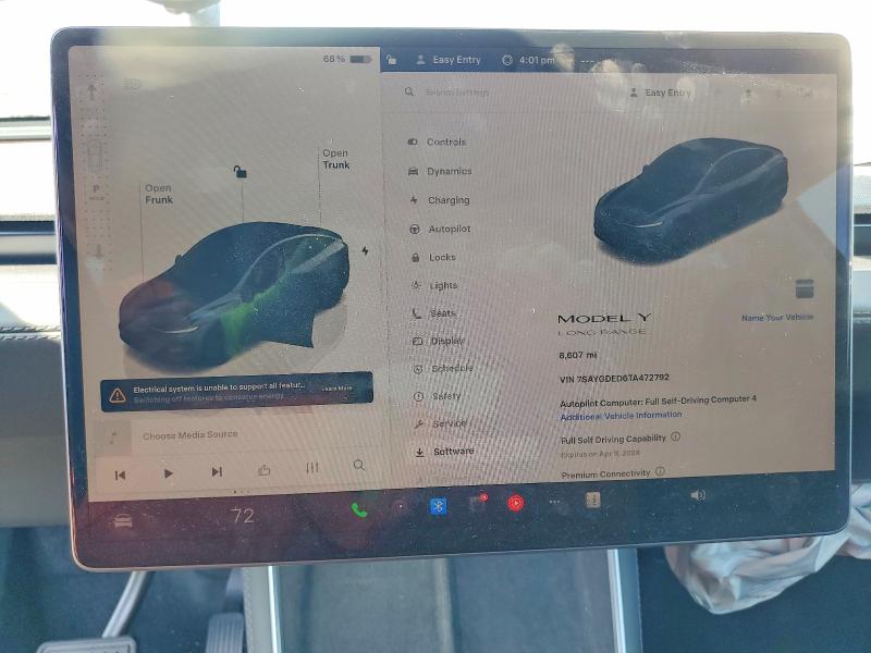 Продажа на аукционе авто 2026 Tesla Model Y, vin: 7SAYGDED6TA472792, номер лота: 46941416