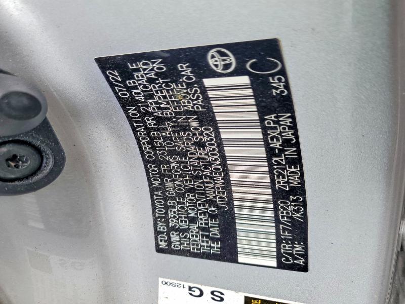 2022 Toyota Corolla მანქანა იყიდება აუქციონზე, vin: JTDEPMAE0N3030320, აუქციონის ნომერი: 46013566