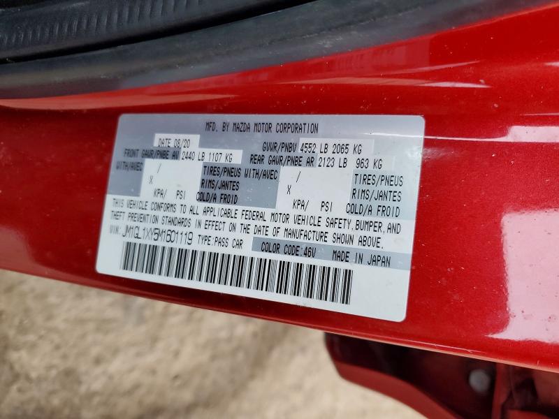 2021 Mazda 6 მანქანა იყიდება აუქციონზე, vin: JM1GL1XY5M1601119, აუქციონის ნომერი: 78706215