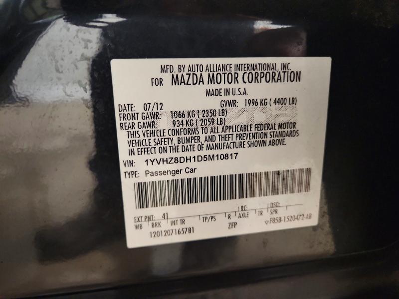 Aukcja sprzedaży 2013 Mazda 6, vin: 1YVHZ8DH1D5M10817, numer aukcji: 46946216