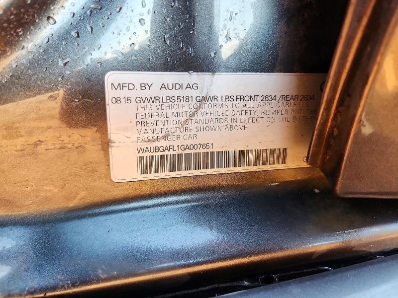 46818796 :رقم المزاد ، WAUBGAFL1GA007651 vin ، 2016 Audi S4 مزاد بيع