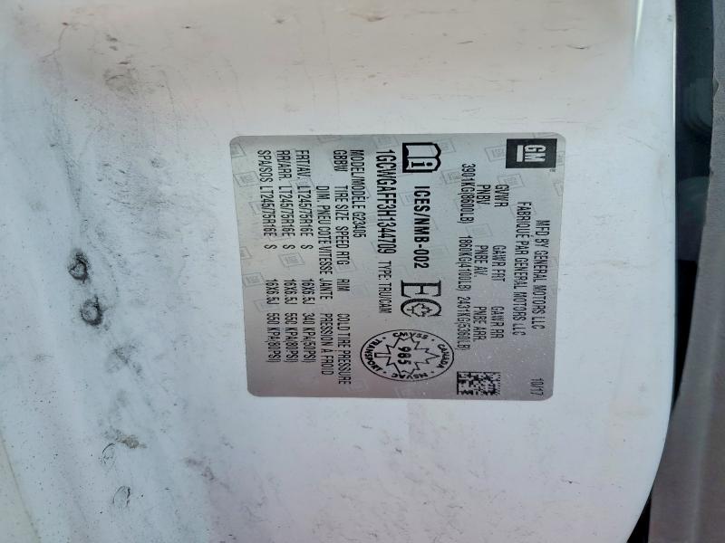 Продаж на аукціоні авто 2017 Chevrolet Express G2500, vin: 1GCWGAFF3H1344709, номер лоту: 46996836