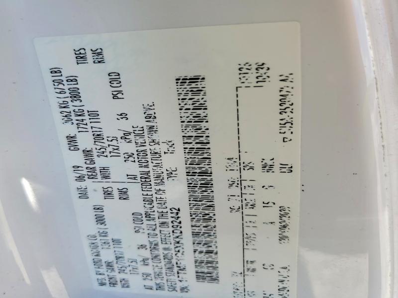 Aukcja sprzedaży 2019 Ford F150, vin: 1FTMF1C5XKKD92442, numer aukcji: 47858296