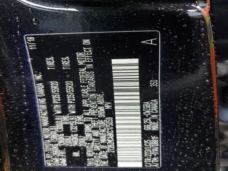 Aukcja sprzedaży 2019 Lexus Rx 350, vin: 2T2BZMCA8KC175059, numer aukcji: 45743056