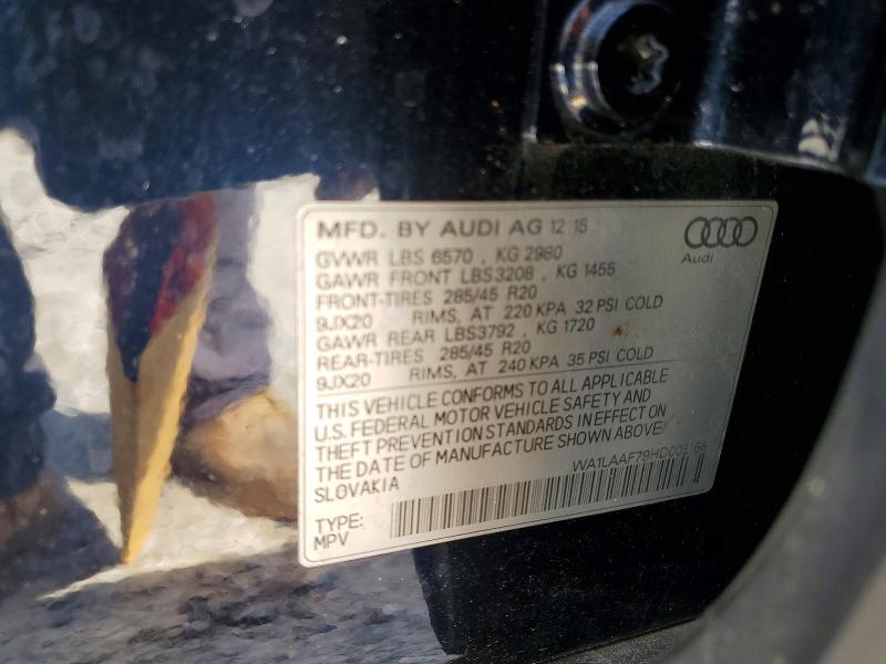 45806006 :رقم المزاد ، WA1LAAF79HD005166 vin ، 2017 Audi Q7 مزاد بيع