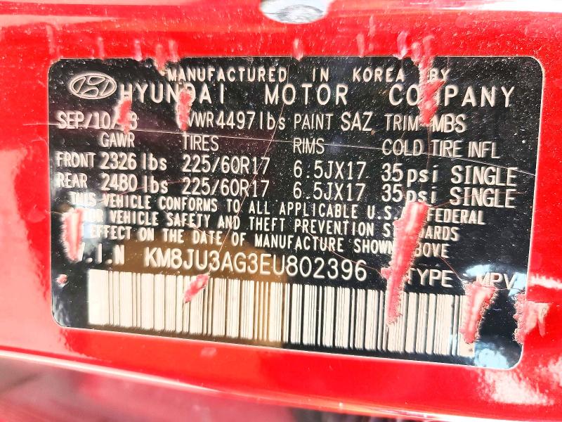 Продажа на аукционе авто 2014 Hyundai Tucson, vin: KM8JU3AG3EU802396, номер лота: 41908656