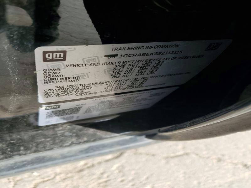 Aukcja sprzedaży 2025 Chevrolet Silverado, vin: 1GCRABEK9SZ113115, numer aukcji: 79738055