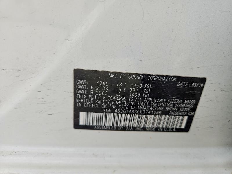 Aukcja sprzedaży 2019 Subaru Impreza, vin: 4S3GTAB60K3741098, numer aukcji: 47113506