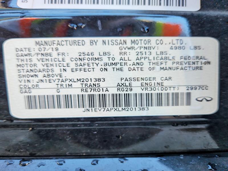 Aukcja sprzedaży 2020 Infiniti Q50, vin: JN1EV7APXLM201383, numer aukcji: 46472386