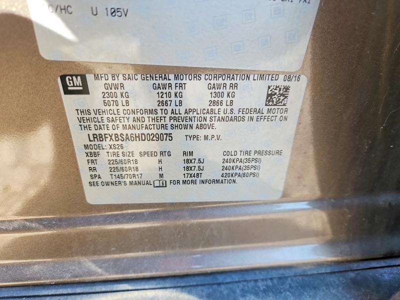Aukcja sprzedaży 2017 Buick Envision, vin: LRBFXBSA6HD029075, numer aukcji: 46535706