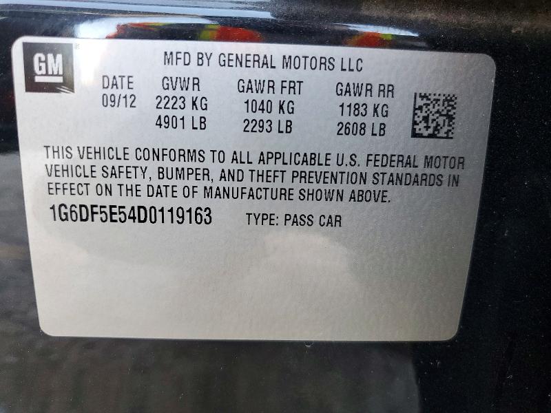 46484726 :رقم المزاد ، 1G6DF5E54D0119163 vin ، 2013 Cadillac Cts مزاد بيع