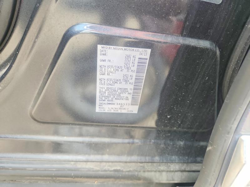 46657776 :رقم المزاد ، 5N1AL0MM8DC346533 vin ، 2013 Infiniti Jx35 مزاد بيع