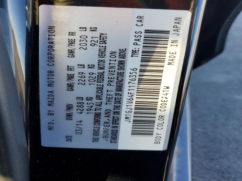 Aukcja sprzedaży 2015 Mazda 6, vin: JM1GJ1V64F1176356, numer aukcji: 79845205
