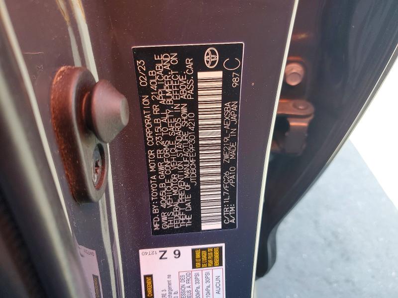 2023 Toyota Corolla Hybrid მანქანა იყიდება აუქციონზე, vin: JTDBCMFE9P3014210, აუქციონის ნომერი: 41739046