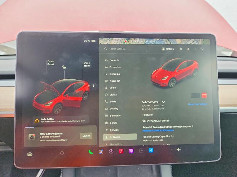Aukcja sprzedaży 2021 Tesla Model Y, vin: 5YJYGAEE1MF216889, numer aukcji: 47905116