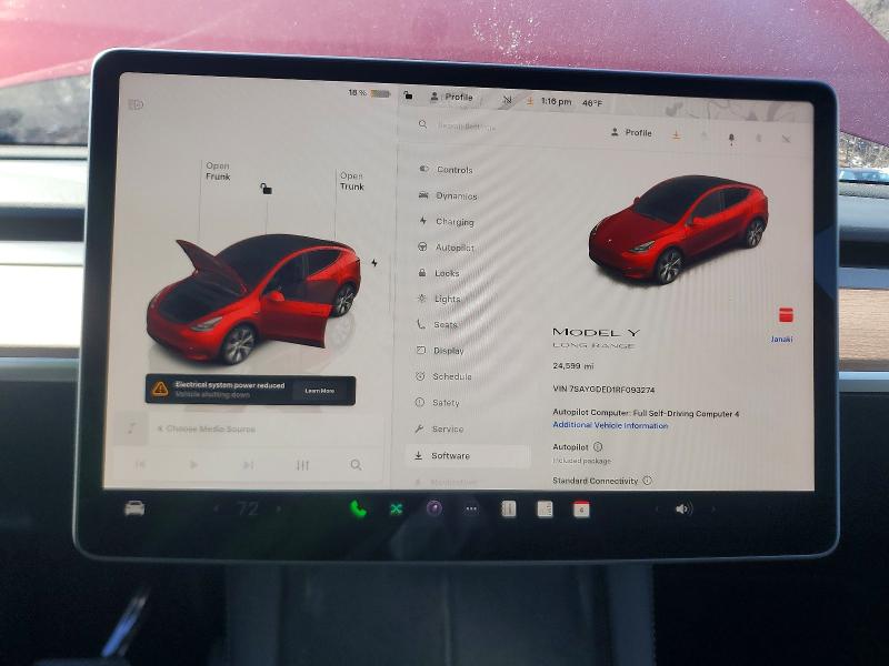 2024 Tesla Model Y მანქანა იყიდება აუქციონზე, vin: 7SAYGDED1RF093274, აუქციონის ნომერი: 79999985
