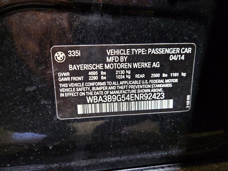Aukcja sprzedaży 2014 Bmw 335, vin: WBA3B9G54ENR92423, numer aukcji: 41765176