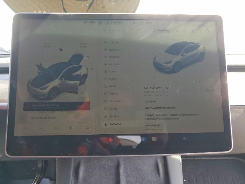 Продаж на аукціоні авто 2022 Tesla Model Y, vin: 7SAYGDEE9NF560508, номер лоту: 47088546