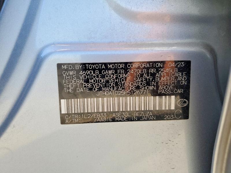 Aukcja sprzedaży 2023 Lexus Is 300, vin: JTHDA1D25P5126771, numer aukcji: 47400816
