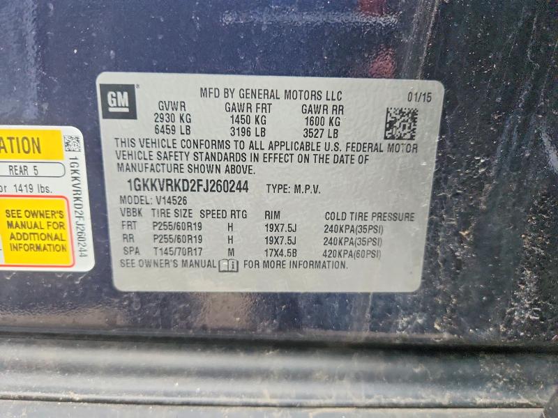 Продаж на аукціоні авто 2015 Gmc Acadia, vin: 1GKKVRKD2FJ260244, номер лоту: 45595956