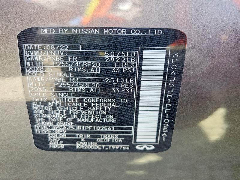 Продажа на аукционе авто 2023 Infiniti Qx55, vin: 3PCAJ5JR1PF102561, номер лота: 41740726