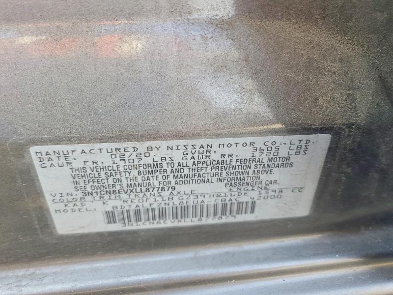 Aukcja sprzedaży 2020 Nissan Versa, vin: 3N1CN8EVXLL877879, numer aukcji: 45730066