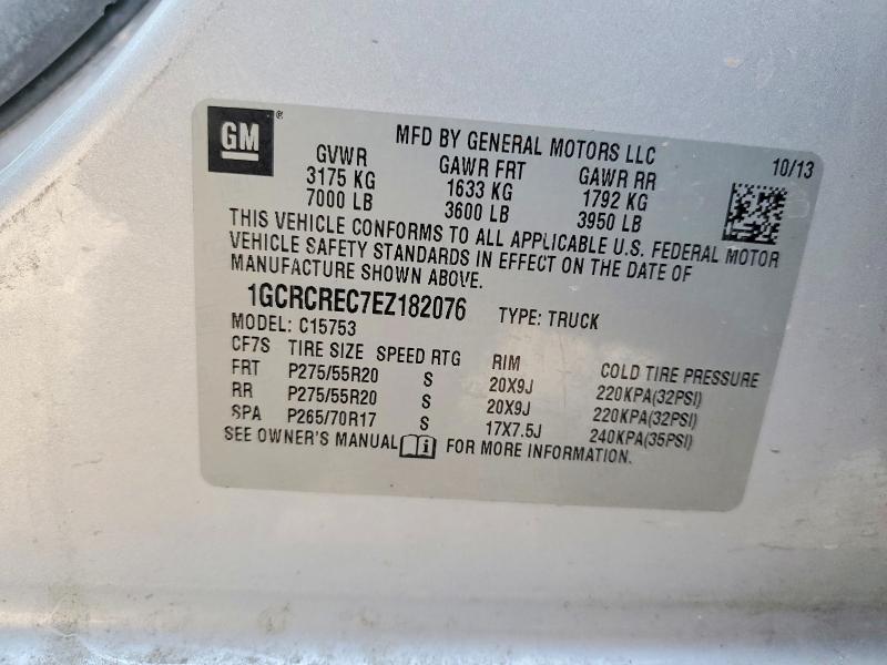Aukcja sprzedaży 2014 Chevrolet Silverado, vin: 1GCRCREC7EZ182076, numer aukcji: 45955176