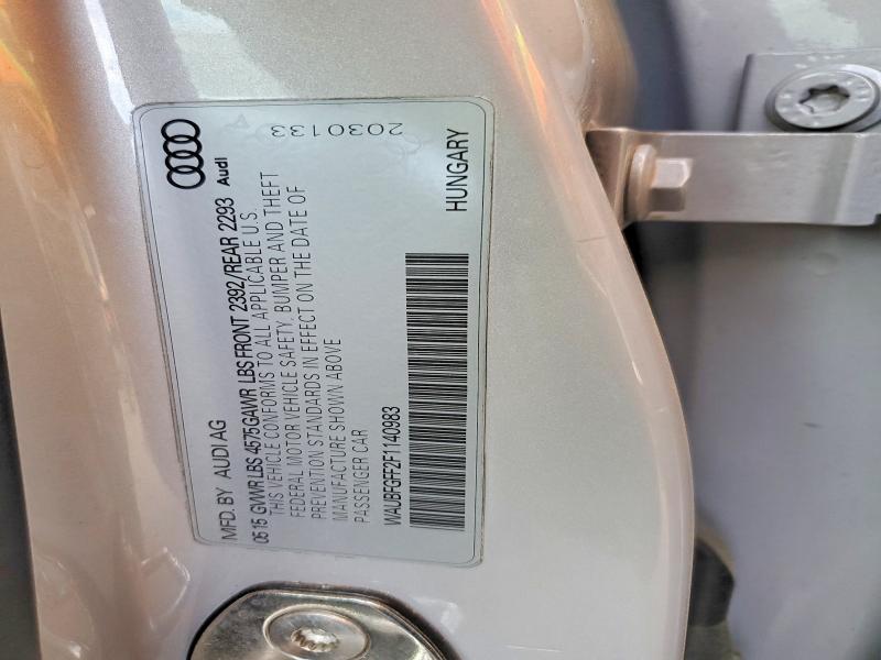 41805856 :رقم المزاد ، WAUBFGFF2F1140983 vin ، 2015 Audi A3 مزاد بيع