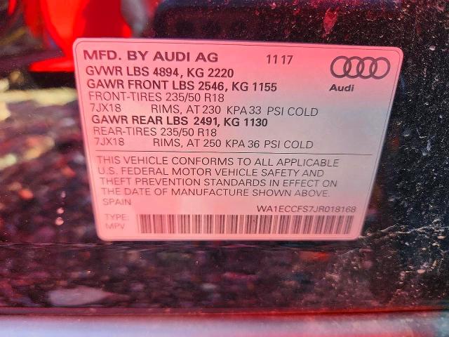 Продажа на аукционе авто 2018 Audi Q3, vin: WA1ECCFS7JR018168, номер лота: 46462736