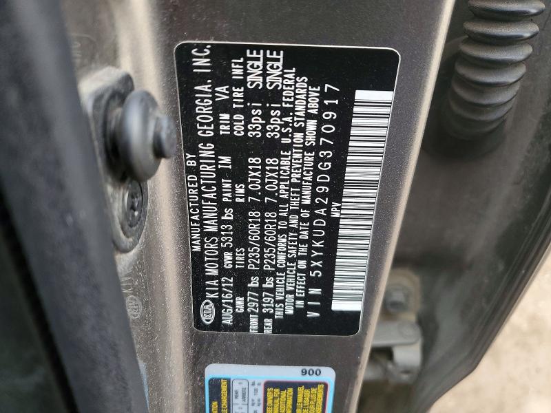 Продаж на аукціоні авто 2013 Kia Sorento, vin: 5XYKUDA29DG370917, номер лоту: 47065006