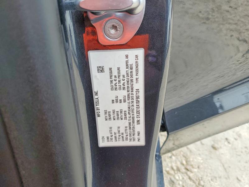 2025 Tesla Model 3 მანქანა იყიდება აუქციონზე, vin: 5YJ3E1EA1SF907124, აუქციონის ნომერი: 79122915