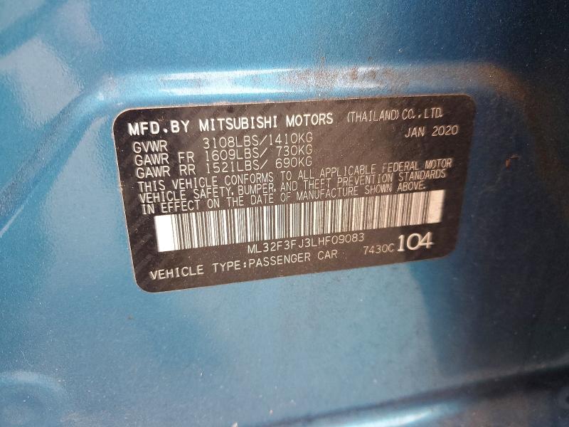 Продаж на аукціоні авто 2020 Mitsubishi Mirage, vin: ML32F3FJ3LHF09083, номер лоту: 47338236