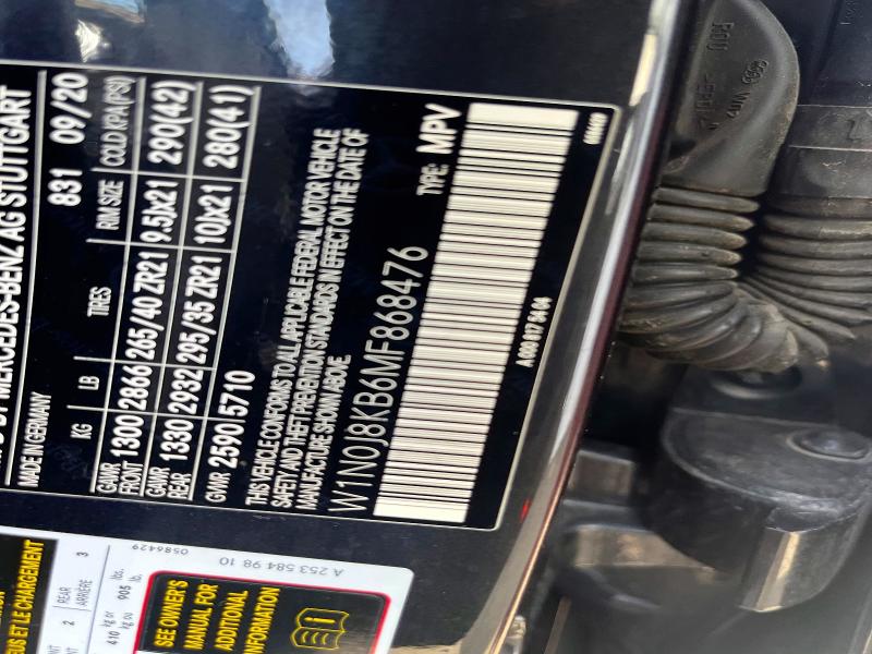 48337556 :رقم المزاد ، W1N0J8KB6MF868476 vin ، 2021 Mercedes-benz Glc Coupe مزاد بيع
