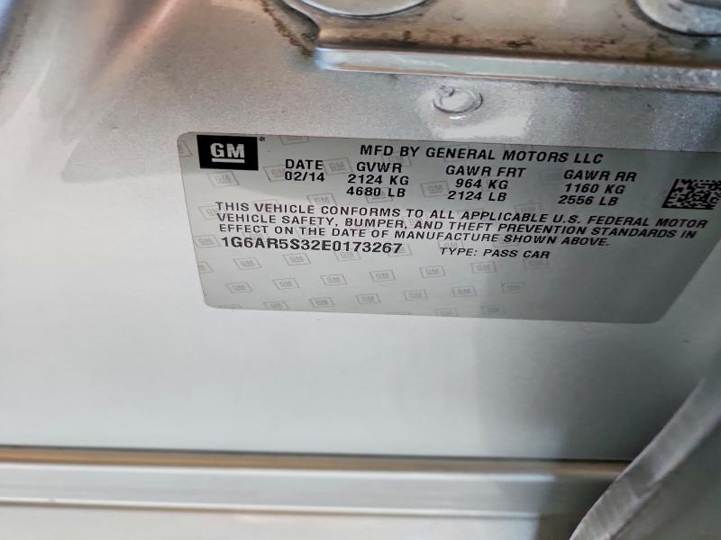 45804766 :رقم المزاد ، 1G6AR5S32E0173267 vin ، 2014 Cadillac Cts مزاد بيع