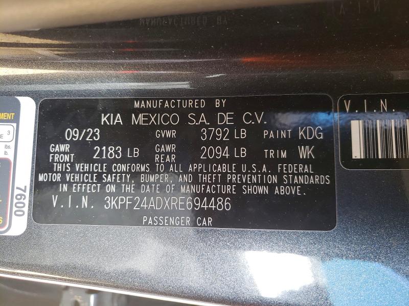 Aukcja sprzedaży 2024 Kia Forte, vin: 3KPF24ADXRE694486, numer aukcji: 46388636