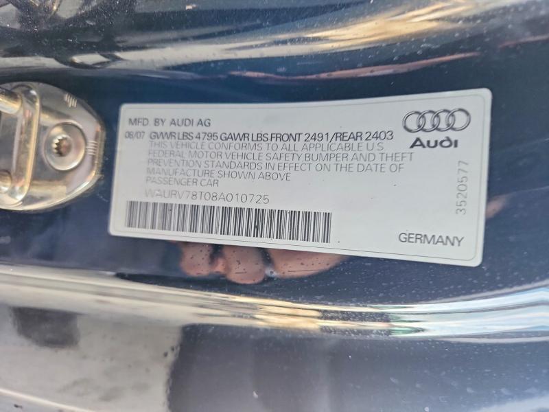 Продажа на аукционе авто 2008 Audi S5, vin: WAURV78T08A010725, номер лота: 46885226