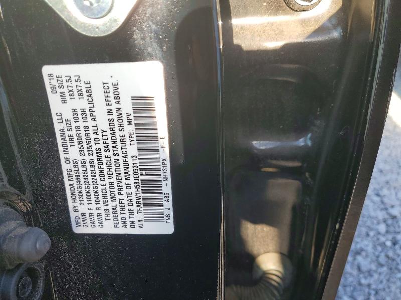 41606136 :رقم المزاد ، 7FARW1H58JE053113 vin ، 2018 Honda Cr-v مزاد بيع
