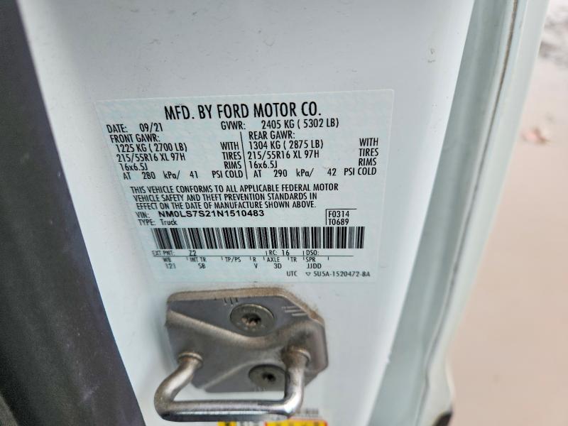 Aukcja sprzedaży 2022 Ford Transit Connect, vin: NM0LS7S21N1510483, numer aukcji: 79581415