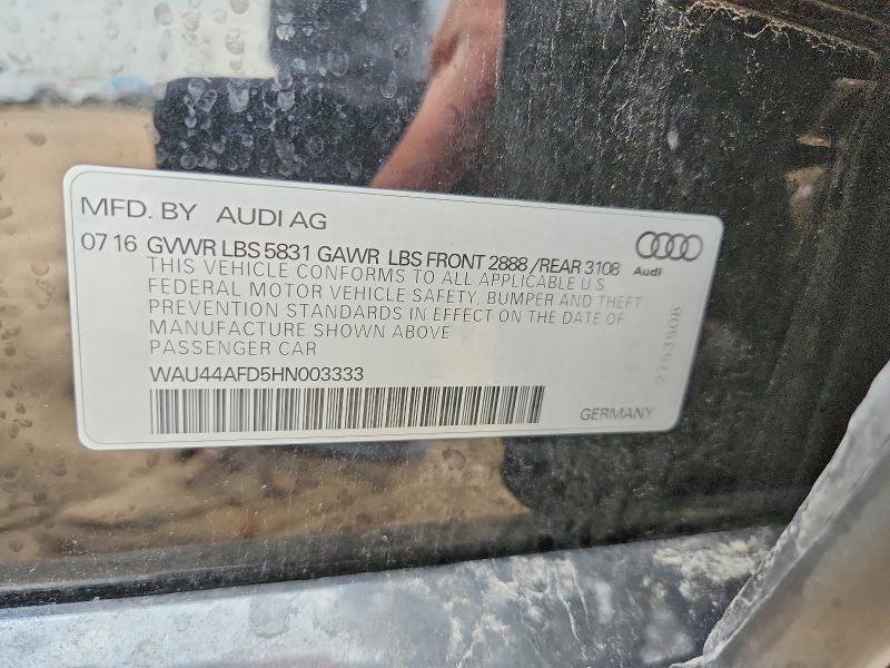 Продаж на аукціоні авто 2017 Audi A8, vin: WAU44AFD5HN003333, номер лоту: 47140776