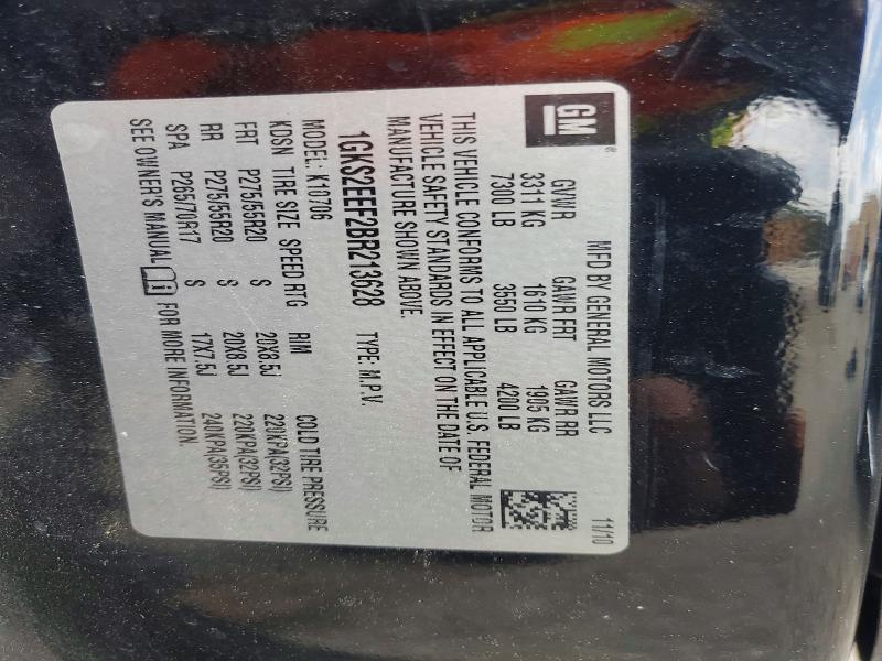 47301516 :رقم المزاد ، 1GKS2EEF2BR213628 vin ، 2011 Gmc Yukon مزاد بيع