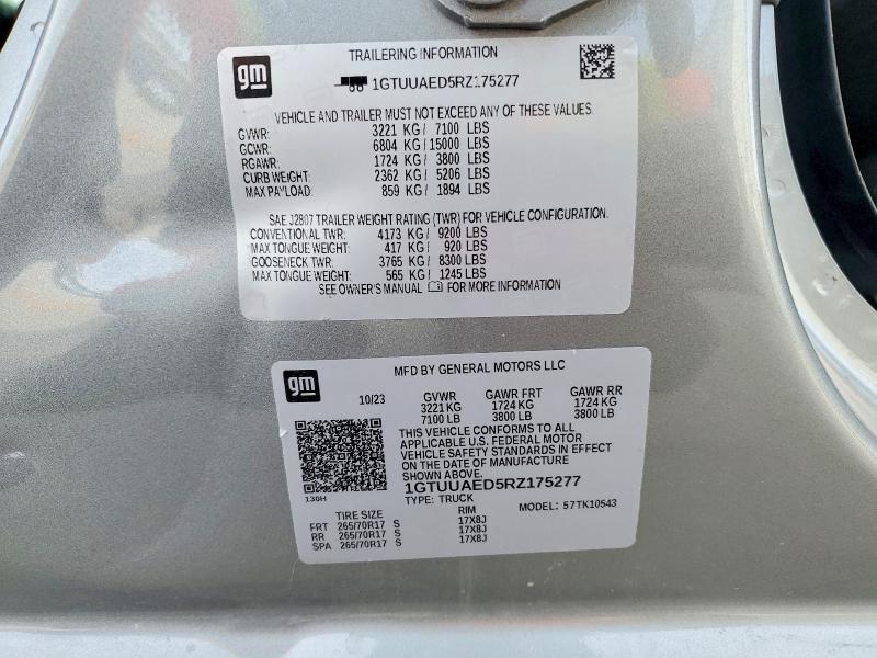Продажа на аукционе авто 2024 Gmc Sierra, vin: 1GTUUAED5RZ175277, номер лота: 47941626