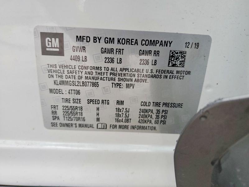 45644556 :رقم المزاد ، KL4MMGSL2LB077865 vin ، 2020 Buick Encore Gx مزاد بيع