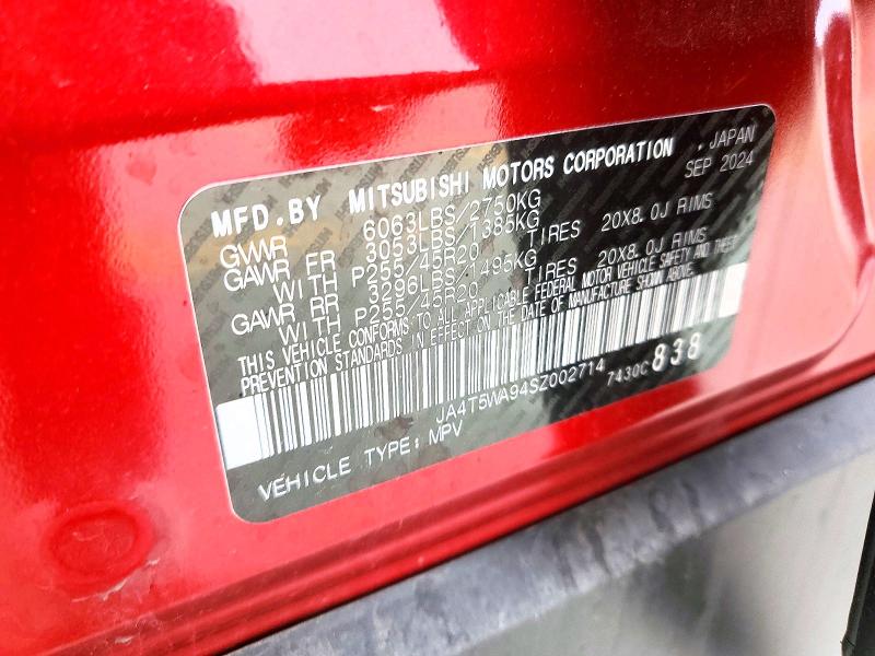 47612746 :رقم المزاد ، JA4T5WA94SZ002714 vin ، 2025 Mitsubishi Outlander مزاد بيع