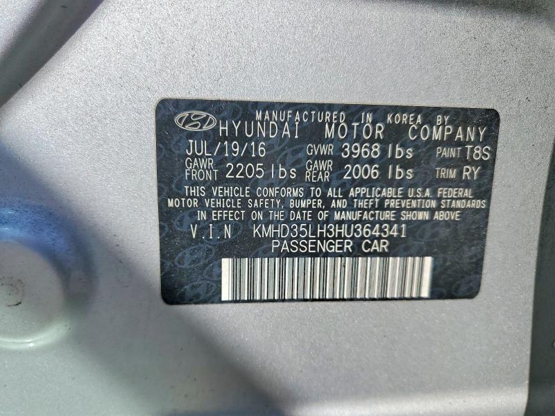 46703766 :رقم المزاد ، KMHD35LH3HU364341 vin ، 2017 Hyundai Elantra Gt مزاد بيع