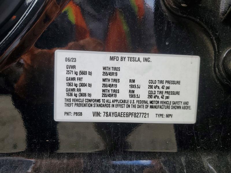 45548886 :رقم المزاد ، 7SAYGAEE6PF827721 vin ، 2023 Tesla Model Y مزاد بيع