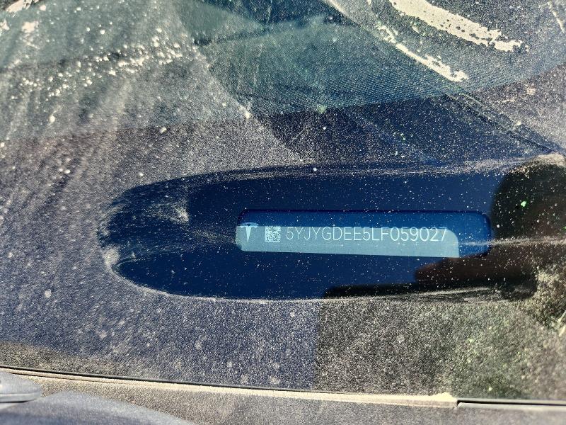 2020 Tesla Model Y მანქანა იყიდება აუქციონზე, vin: 5YJYGDEE5LF059027, აუქციონის ნომერი: 46207016