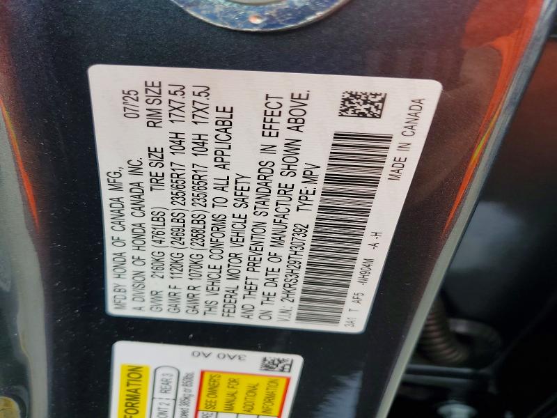 46208956 :رقم المزاد ، 2HKRS3H29TH307392 vin ، 2026 Honda Cr-v مزاد بيع