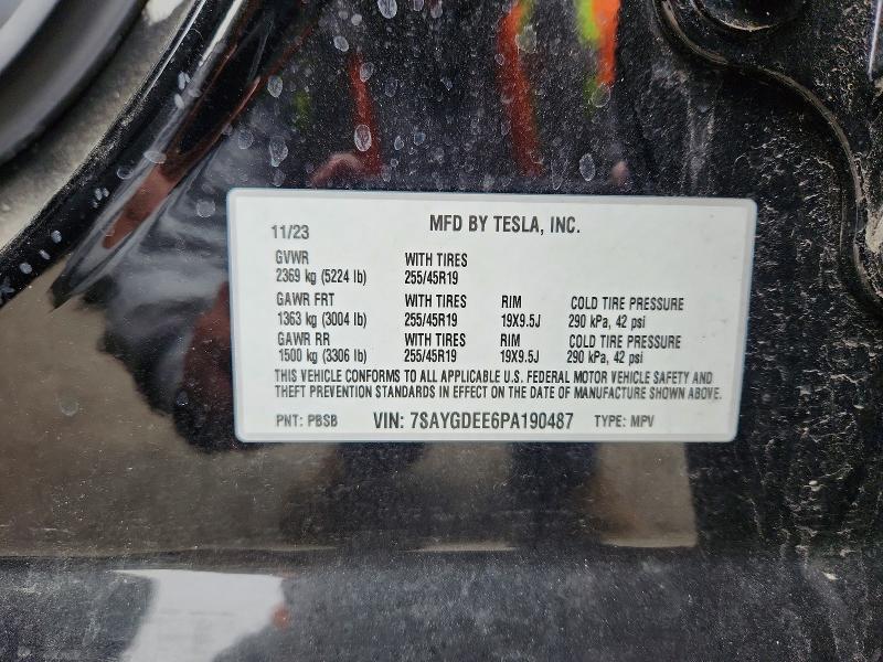 Продаж на аукціоні авто 2023 Tesla Model Y, vin: 7SAYGDEE6PA190487, номер лоту: 47096106