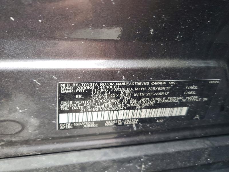 Aukcja sprzedaży 2024 Toyota Rav4, vin: 2T3H1RFV2RC292641, numer aukcji: 46011946